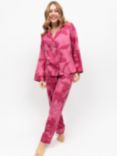 Fable & Eve Covent Garden Floral Shirt Long Pyjama Set, Pink