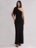 Ro&Zo Charlotte Asymmetric Crepe Maxi Dress, Black