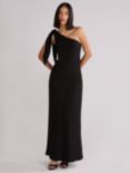 Ro&Zo Charlotte Asymmetric Crepe Maxi Dress, Black