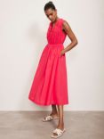 Mint Velvet Tie Neck Midi Dress, Red