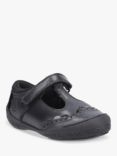 Hush Puppies Kids' Mabel Junior Riptape Leather Mary Jane Brogue Shoes, Black