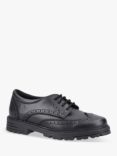 Hush Puppies Kids' Maxine Senior Leather Lace Up Brogue Shoes, Black