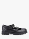 Hush Puppies Kids' Ella Junior Buckle Straps Leather Mary Jane Shoes, Black