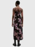 AllSaints Bryony Floral Dress, Black/Pink