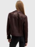 AllSaints Dalby Leather Biker Jacket, Burgundy