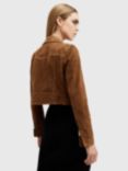 AllSaints Dalby Suede Biker Jacket, Sugar Brown