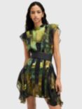 AllSaints Fleur Floral Mini Dress, Green/Multi