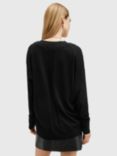 AllSaints Bern V-Neck Wool Jumper, Black