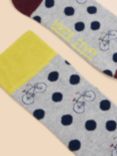 White Stuff Spot Print Socks, Grey Mlt