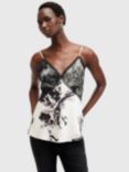 AllSaints Immy Floral Lace Camisole Top, Black/White