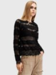 AllSaints Tiff Lace Top, Black