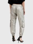 AllSaints Freda Coated Utility Trousers, Sage