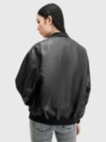 AllSaints Belle Oversized Bomber Jacket, Black