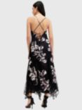 AllSaints Jasmine Floral Dress, Black/White