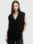 AllSaints Bern Wool Knit Tank Top, Black