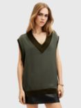 AllSaints Bern Wool Tank Top, Green Mid