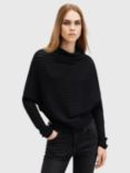 AllSaints Ridley Cowl Neck Wool Blend Jumper, Black Black