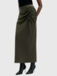 AllSaints Alexia Ruche Skirt, Mid Green