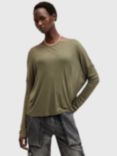 AllSaints Rita Oversized Jersey Top, Mid Green