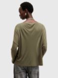 AllSaints Rita Oversized Jersey Top, Mid Green