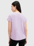 AllSaints Anna Organic Cotton T-Shirt, Purple Mid