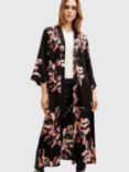 AllSaints Carine Floral Kimono, Black/Multi