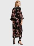 AllSaints Carine Floral Kimono, Black/Multi