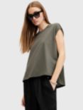 AllSaints Kalma Organic Cotton Top, Green Mid