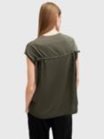 AllSaints Kalma Organic Cotton Top, Green Mid