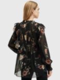 AllSaints Iryna Floral Top, Black/Multi