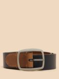 White Stuff Leather Reversible Belt, Navy/Multi