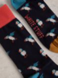 White Stuff Cotton Blend Puffin Novelty Socks, Black/Multi