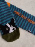 White Stuff Cotton Blend Man's Best Friend Novelty Socks, Blue/Multi