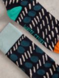 White Stuff Cotton Blend Dash And Dot Novelty Socks, Navy/Multi