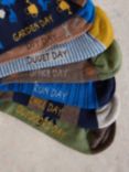 White Stuff Days of the Week Ankle Socks, Pack of 7, Blue/Multi