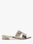 Moda in Pelle Murah Snake Print Sandals, Natural/Gold