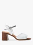 Moda in Pelle Lanie Leather Heeled Sandals, White/Silver