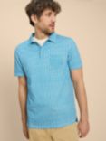 White Stuff Pineapple Polo Shirt, White/Blue