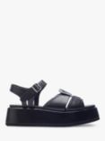 Moda in Pelle Pipaa Leather Footbed Sandals, Black