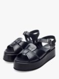 Moda in Pelle Pipaa Leather Footbed Sandals, Black