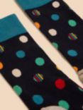 White Stuff Polka Dot Socks, Navy/Multi