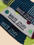 White Stuff Ankle Socks, Pack of 3, Navy/Multi