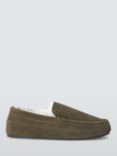 John Lewis Sheepskin Moccassin Slippers, Olive