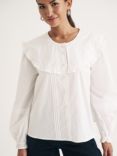 Nobody's Child Jennifer Organic Cotton Oversized Collar Blouse, White