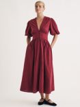 Nobody's Child Starlight Cotton Midi Dress, Burgundy