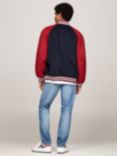 Tommy Jeans Crest Wool Blend Bomber Jacket, Navy/Regatta Red