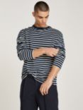 Tommy Jeans Breton Stripe Long Sleeve T-Shirt, Navy / Newsprint