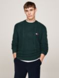 Tommy Jeans Slim Fit Cable Knit Jumper, Deep Seawater