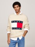 Tommy Hilfiger Regular Fit Melange Knit Flag Jumper, Newsprint Melange