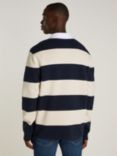 Tommy Jeans Polo Collar Stripe Organic Cotton Sweatshirt, Dark Night Navy